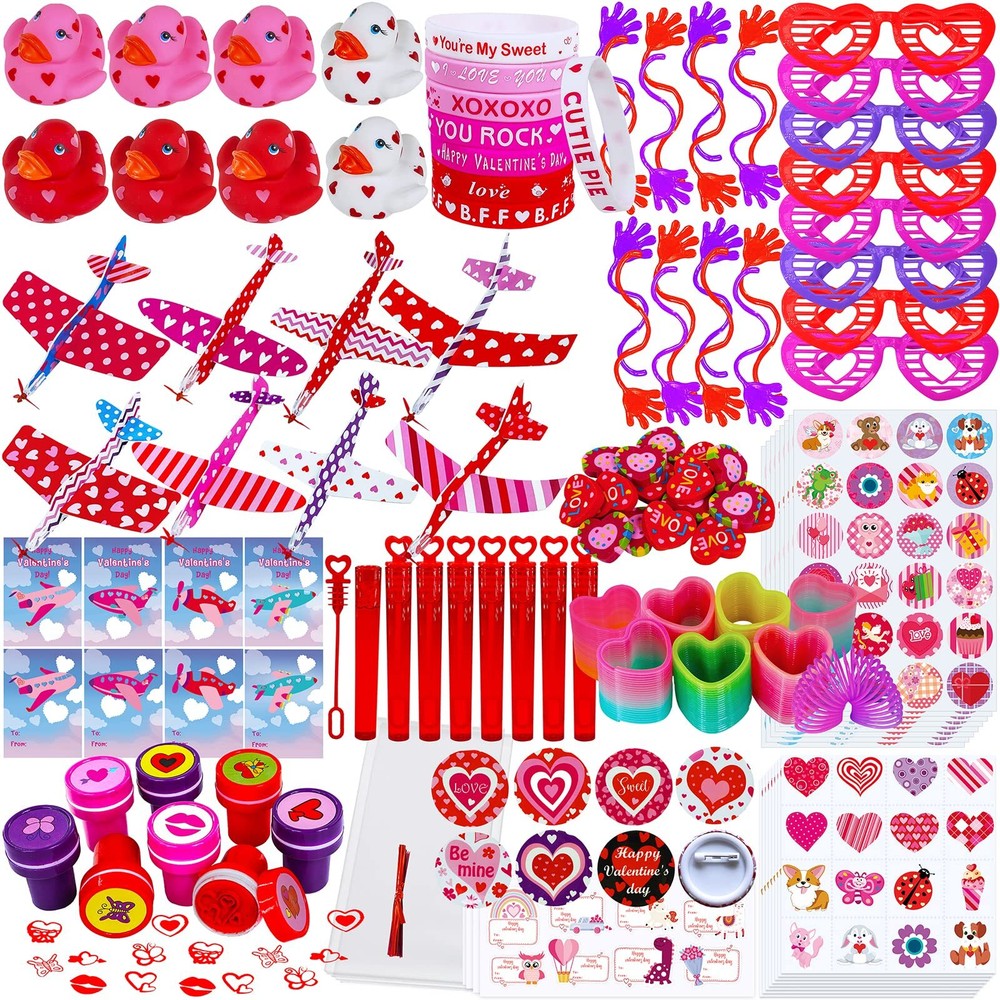 120 Pcs Valentine's Day Stationery Toy Assortment Set Valentine Prizes Reward...