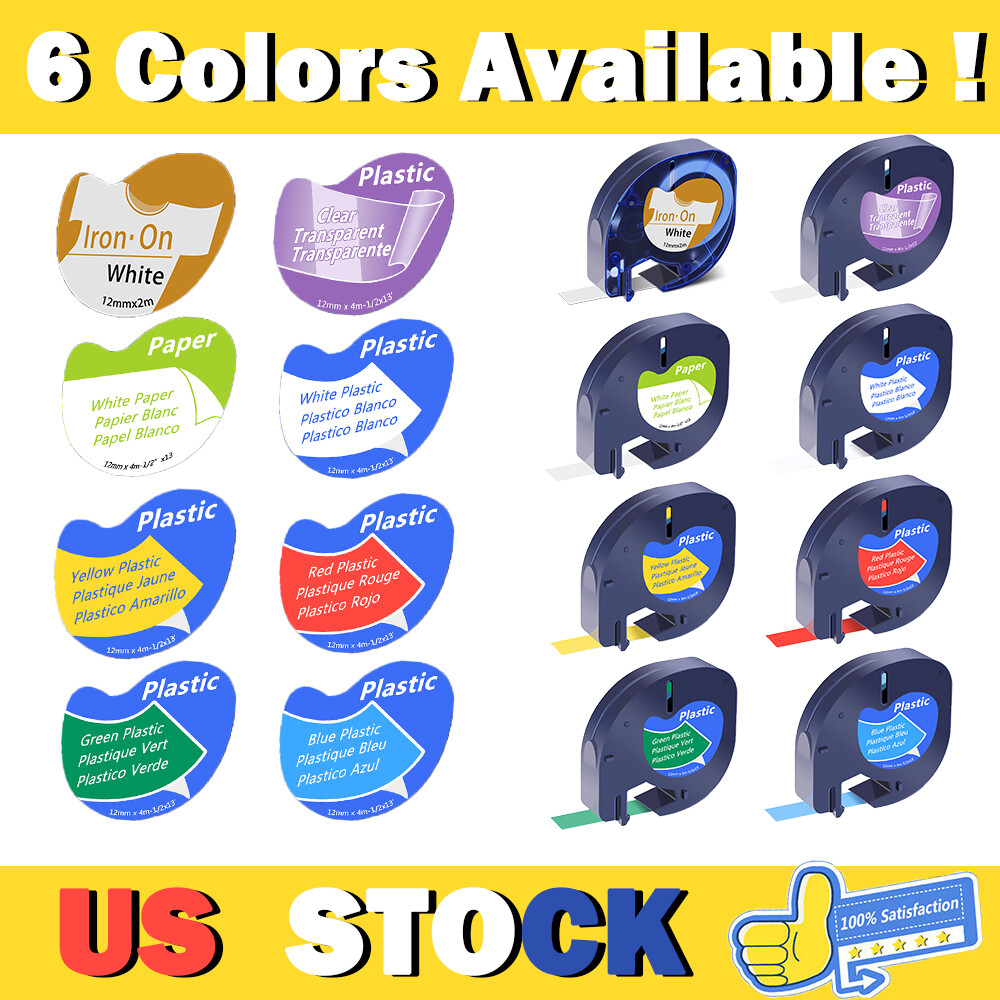 Label Tape Refills for DYMO LetraTag LT-100T 100H 16952 91330 91331 White Clear