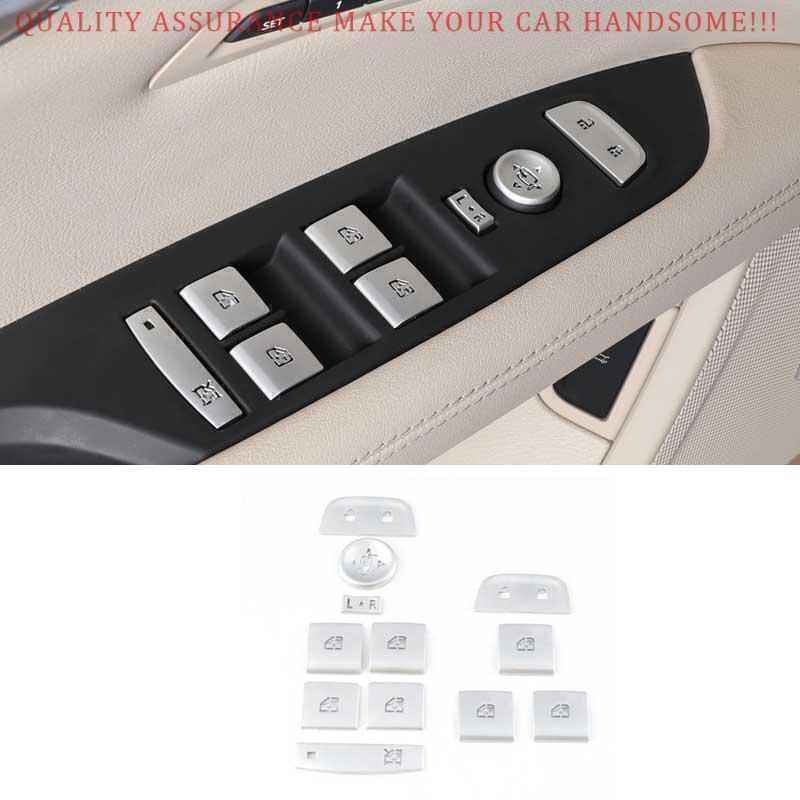 Fit For Cadillac CT6 2016-2020 GL Silver Window Door Lock Control Stickers Alloy