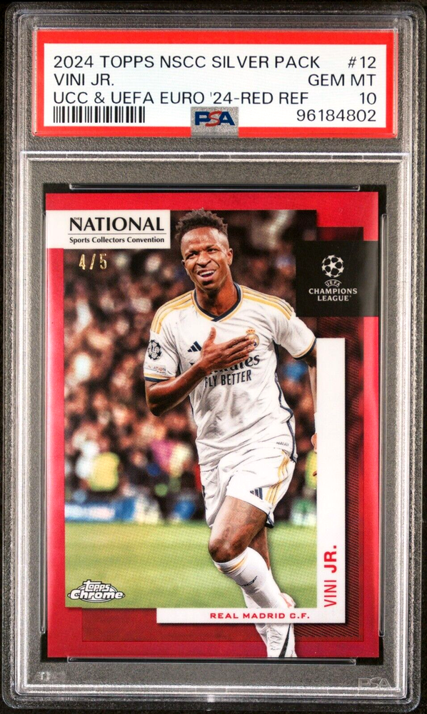 2024 Topps Chrome UEFA Vinicius Vini Jr /5 RED Refractor NSCC PSA 10 GEM MINT