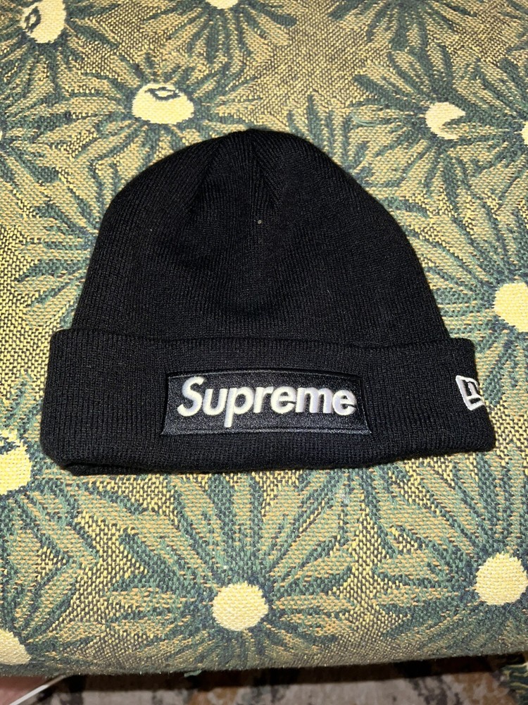 🔥 Supreme 🔥 Black New era Box Logo Beanie