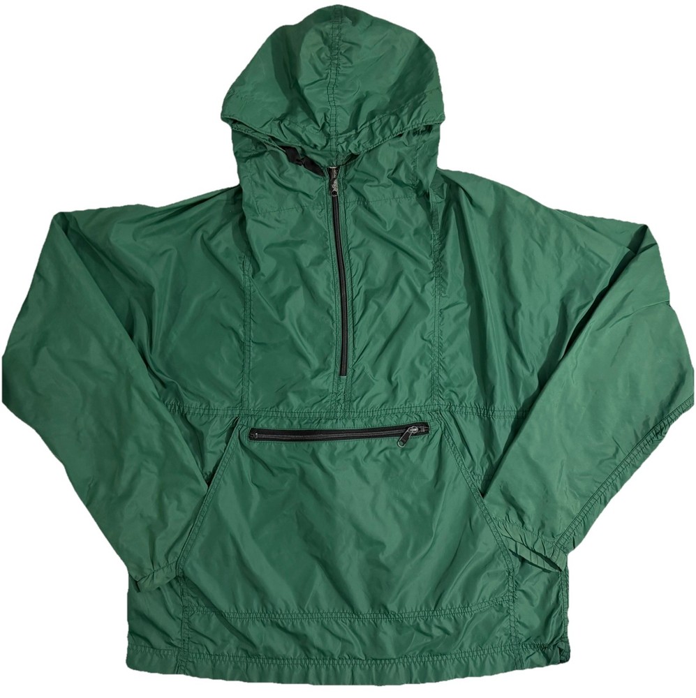 Vtg LL Bean Pullover Hooded Windbreaker Anorak Nylon Jacket Large USA 90s