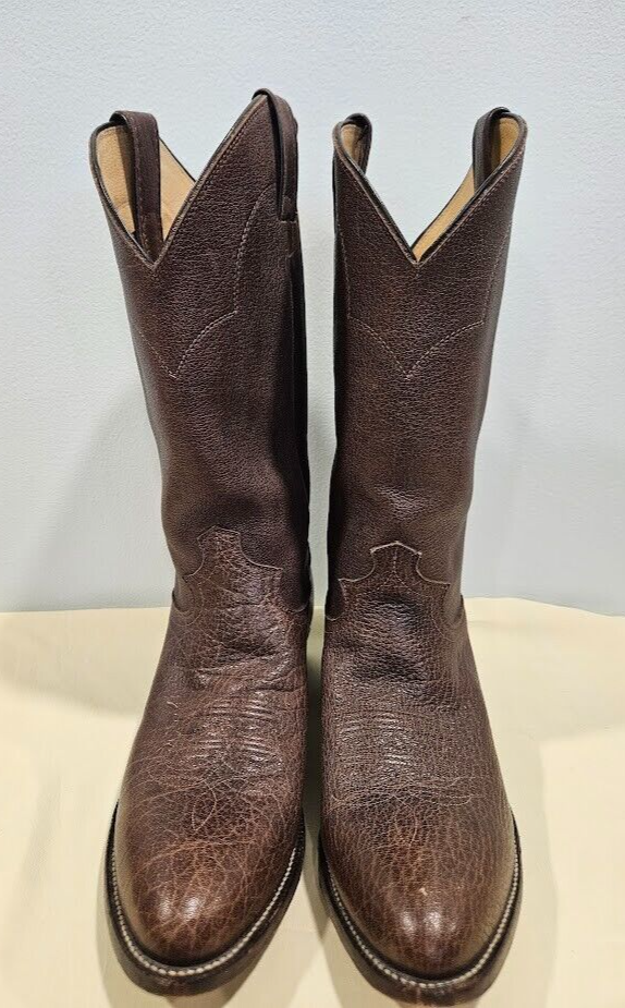 Justin 1343 Men's Brown Leather Cowboy Boots Size 9.5 E Western Style
