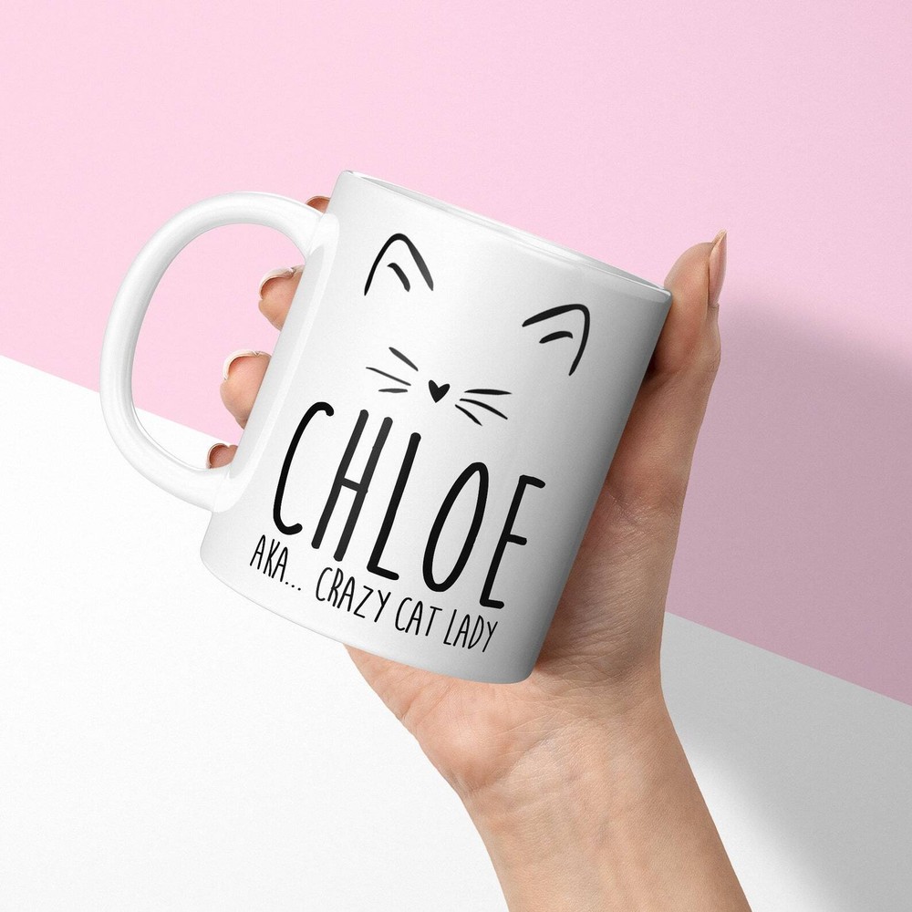 Personalised Mug Crazy Cat Lady Cat Gift Custom Mug & Coaster