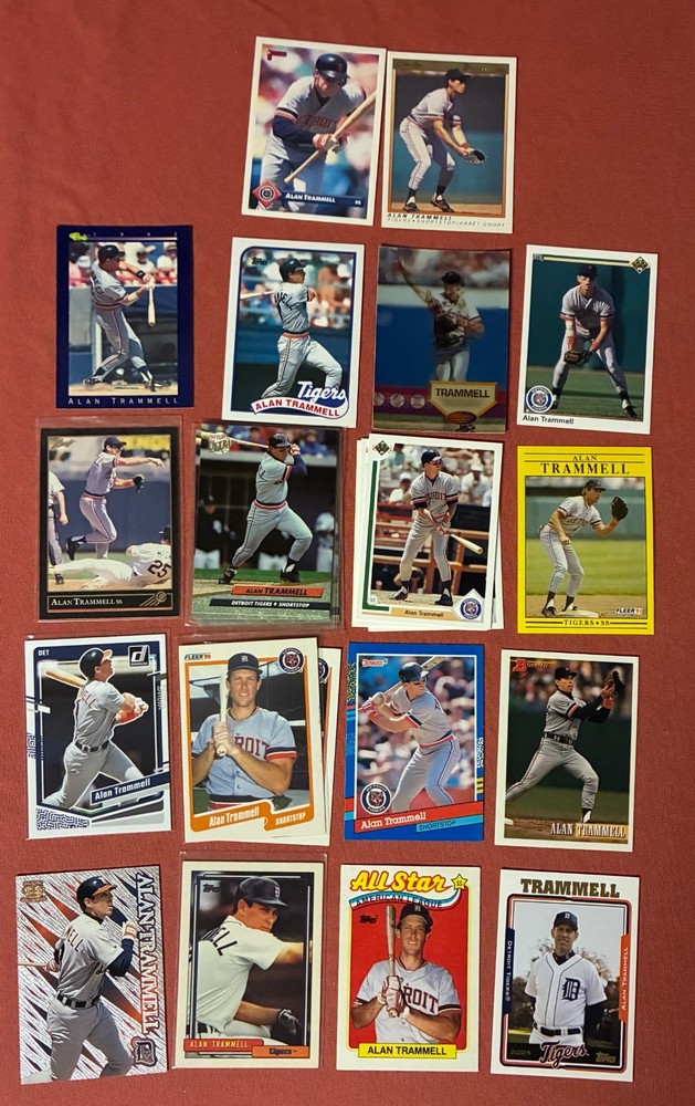 Alan Trammell Baseball Card Lot (43). Tigers Base HOF