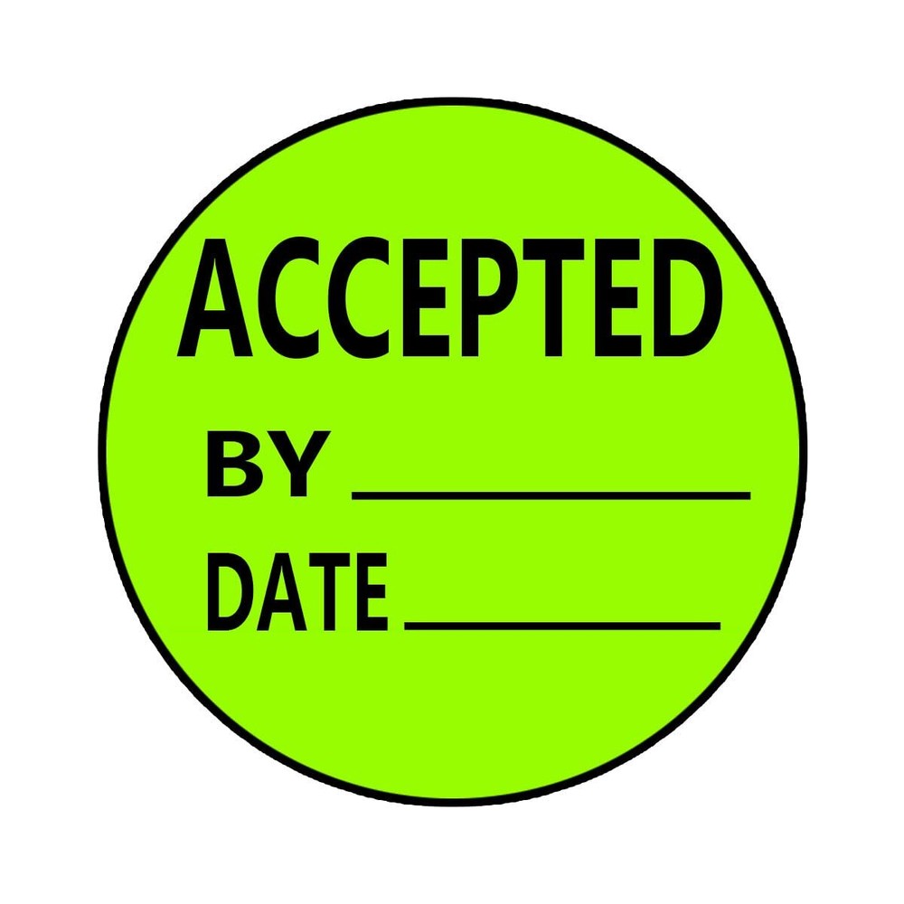 2 Inch Black & Green Quality Control Round Stickers for Inventory & Acceptance  