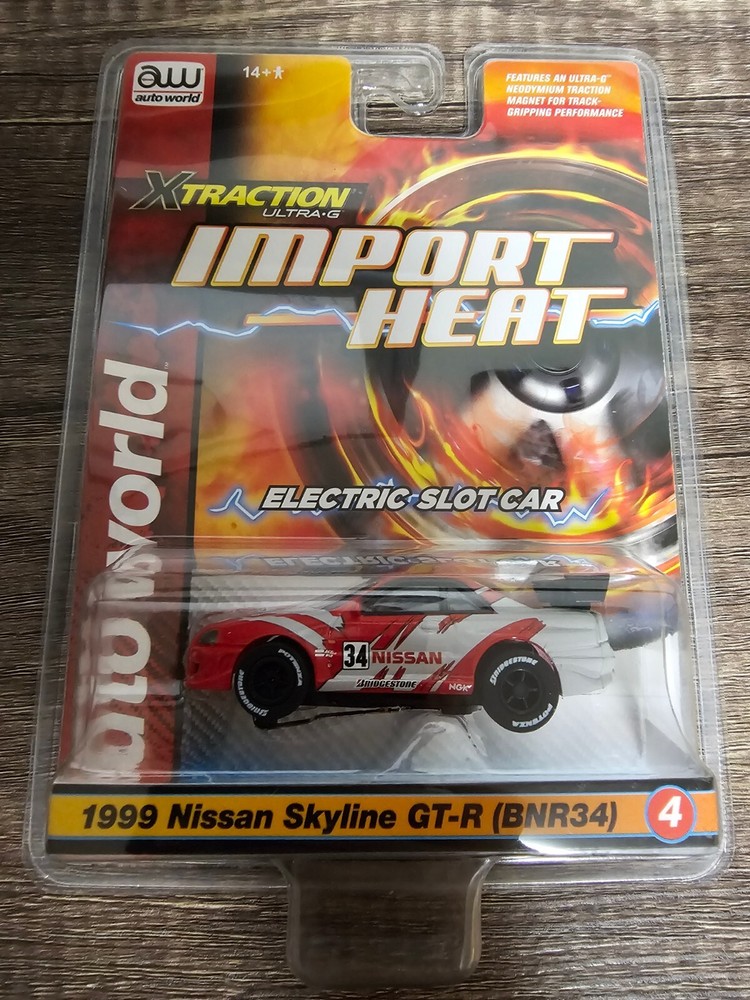 Autoworld HO Slot Car New X Traction Import Heat 1999 Nissan Skyline GT-R BNR34