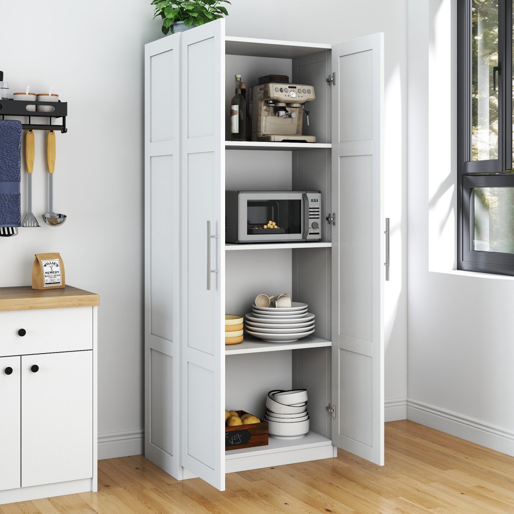 Food Storage Cabinet with Double Doors and Three Shelves