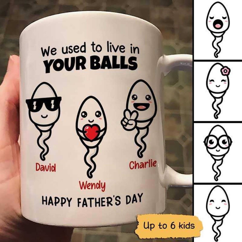 Funny Fathers Day Gift Mug We Used To Live In Your Balls Mug Accent Mugs Gift