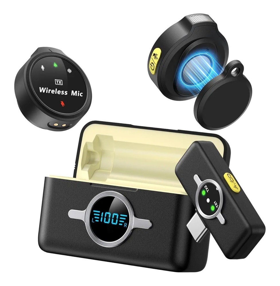 Wireless Lav Mic for iPhone Android USB-C Plug Play Lapel Mic