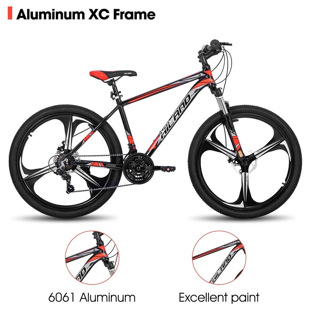 Aluminum Frame Mountain Bike – 26 Inch Wheels, 21-Speed Drivetrain, Mechanical D