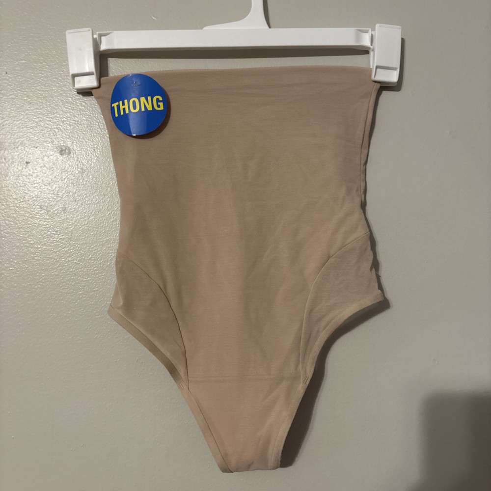 SlimShaper by Miracle Brands Women's High Waist Thong Nude 22411 Medium NWOT
