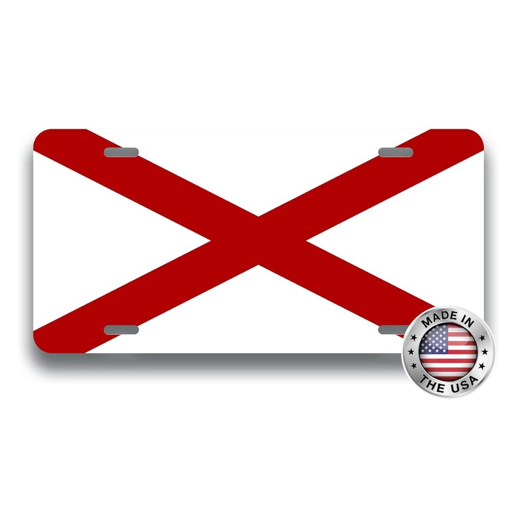 Alabama State Flag Aluminum Metal Novelty License Plate Tag NEW!