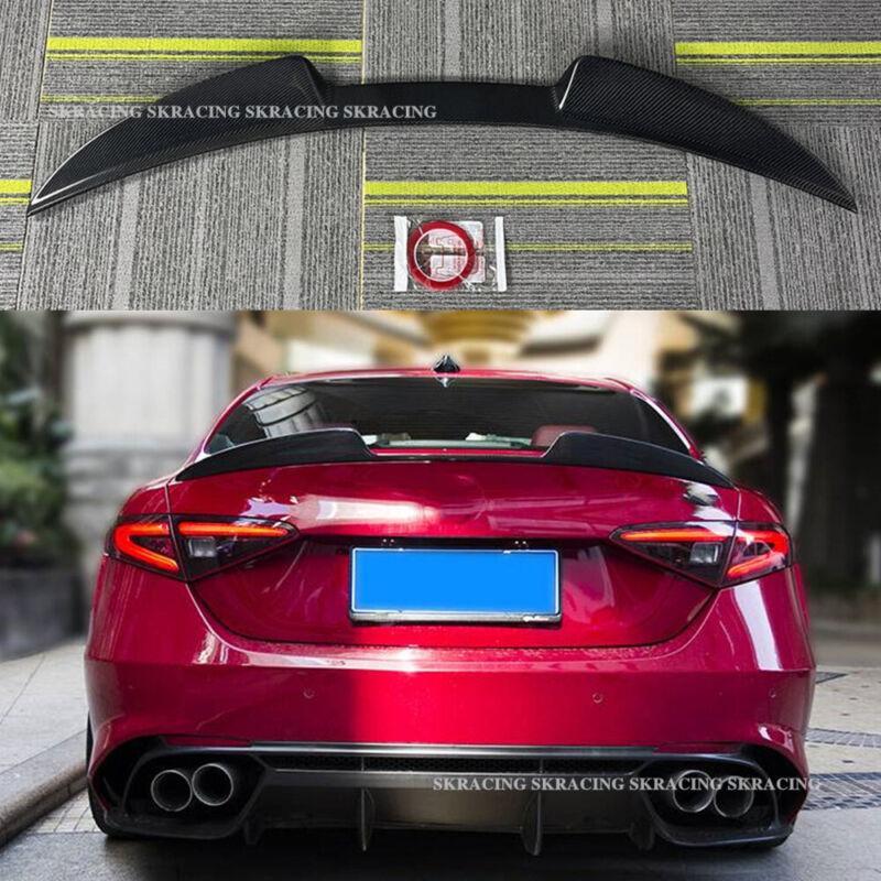 Fits For 2017-2024 Alfa Romeo Giulia Carbon Fiber Trunk Lip Spoiler Wing
