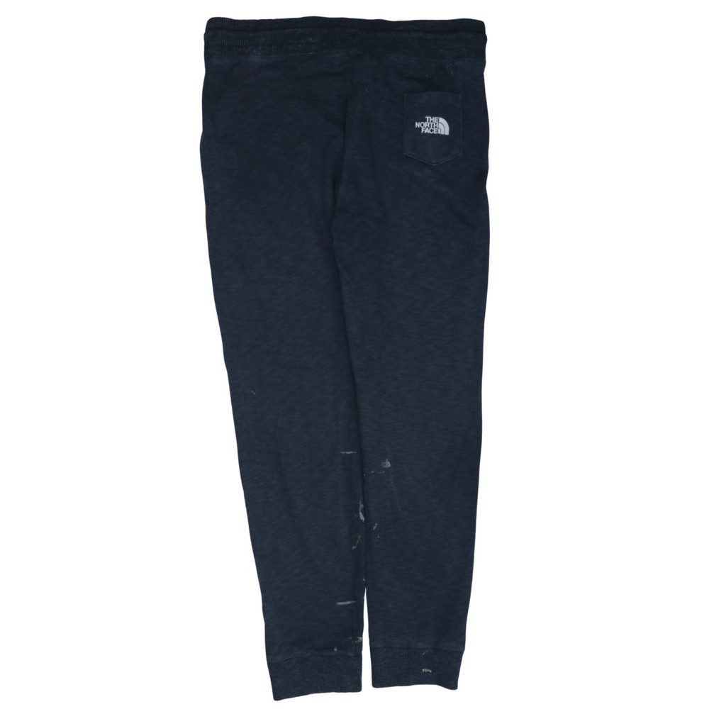 The North Face Mens Joggers Navy Blue Cotton Blend Elastic Waist Pockets Logo L