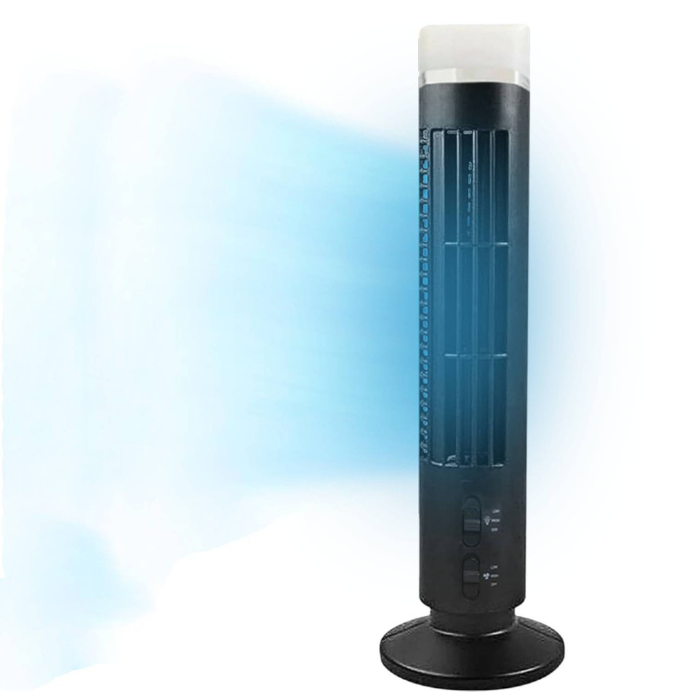 Portable Battery Powered Tower Fan 2 Speeds Air Cooler Oscillating Fan W/ LED US