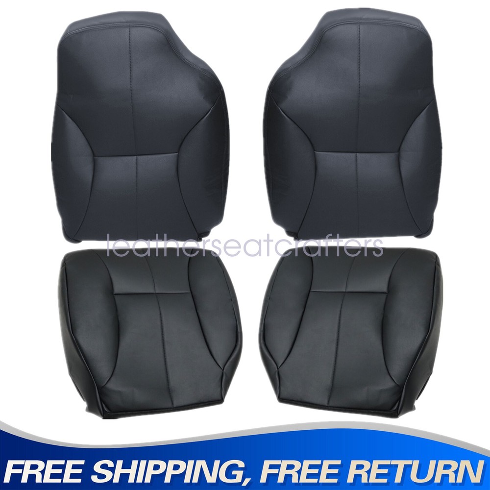 Driver & Passenger Leather Seat Cover Black For 1998 to 2002 Dodge Ram 1500 2500