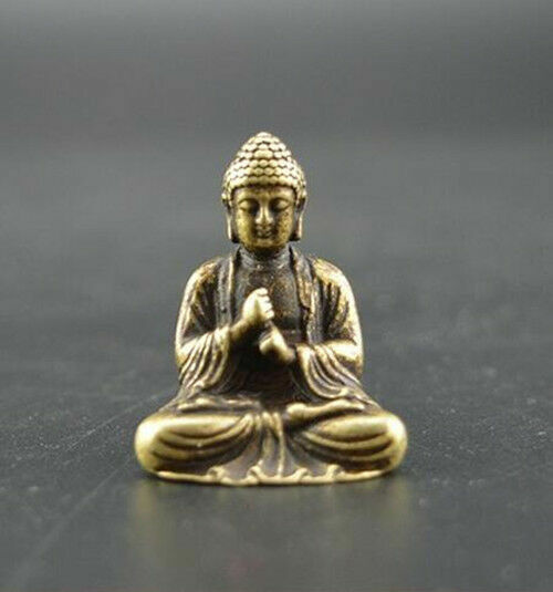 Chinese pure Bronze Brass Shakyamuni Amitabha Buddha Buddhism Pendant statue