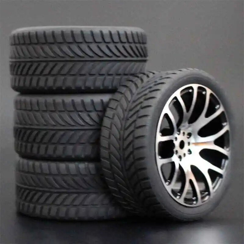 1/10 Onroad Rc Car Alloy Wheels Rubber Tires For Tamiya tt01 tt02 Hpi Rs4