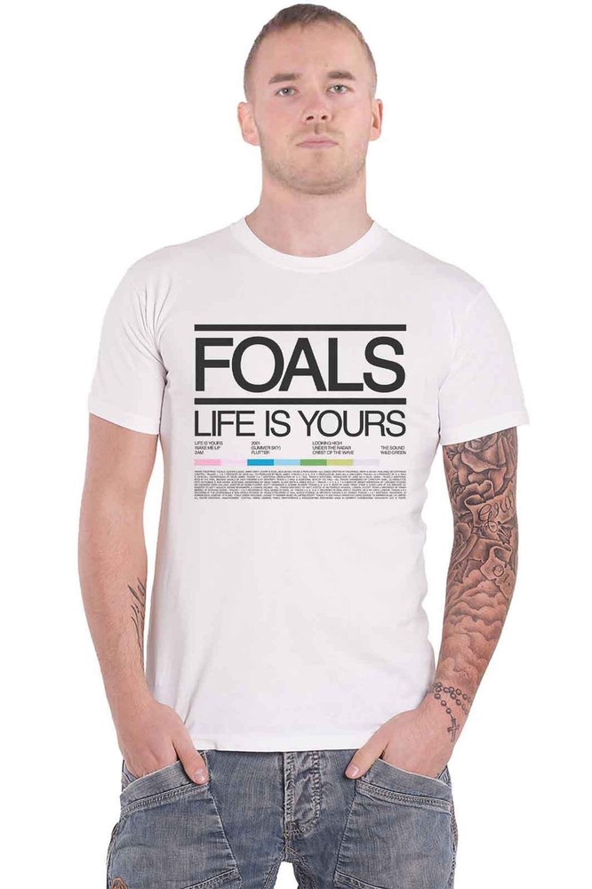 Foals Life Is Yours Songlist Band Logo Official Men's White T-Shirt