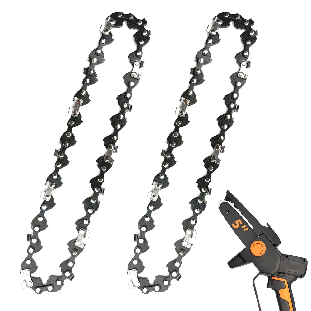2 Pack 5 Inch Low Kickback Chainsaw Chain Compatible with WORX