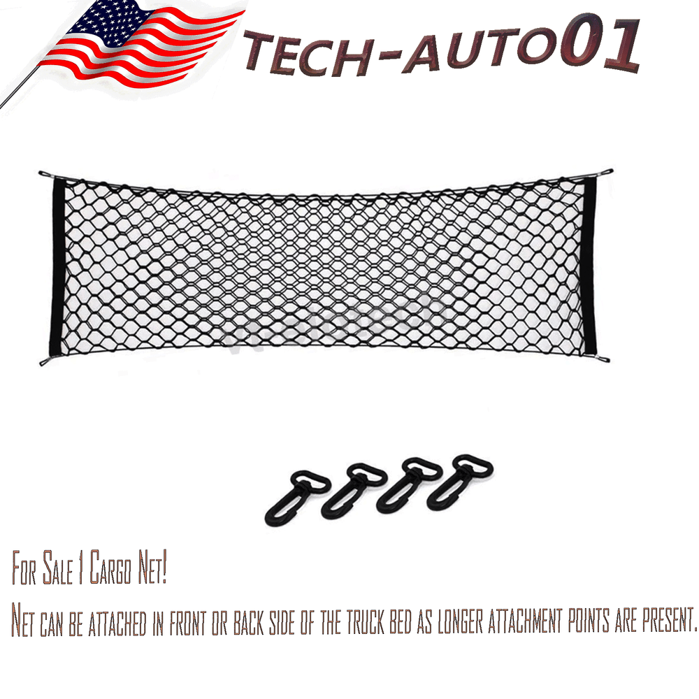 For CHEVY SILVERADO  SIERRA 2013-24 Nylon Rear Trunk Envelope Style Cargo Net