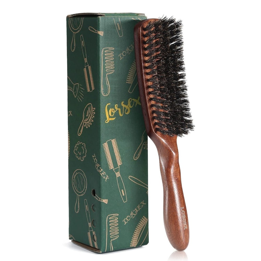 Hair brush for Men, Boar Bristles Brush for Fine Thin Medium Hair, Nature Boar