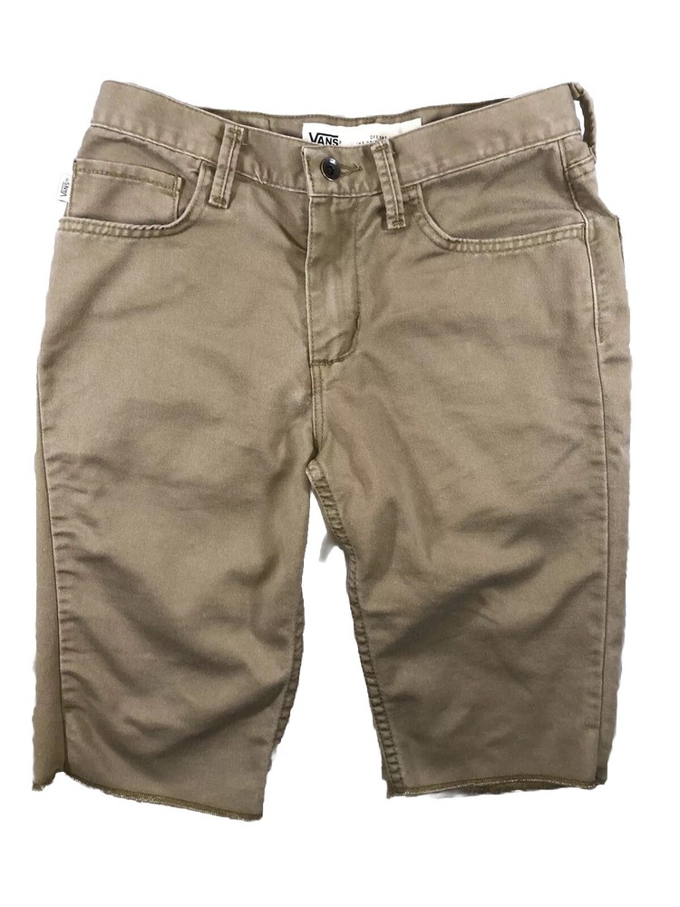 Vans Mens Shorts Sz 28 Brown Chino Flat Surf Hiking Camping Pockets