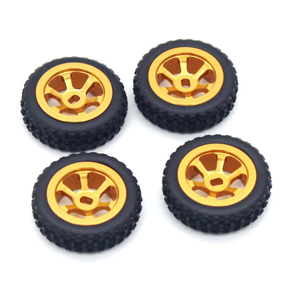 4PCS Aluminum Alloy Wheels Rim Tires for Wltoys 1/28 K969 K989 P929 RC Car Parts