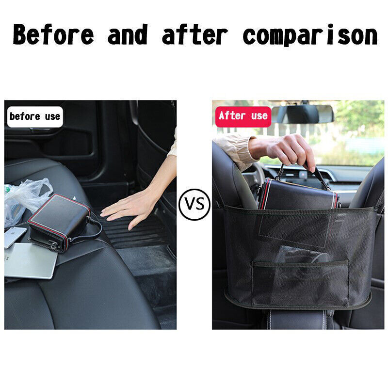 Car Net Pocket Handbag Holder Organizer Between Car Seat Side Storage Mesh Bag