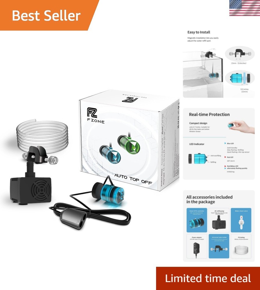 Aquarium Auto Top Off System with Dual Optical Sensors for Reliable Water Levels