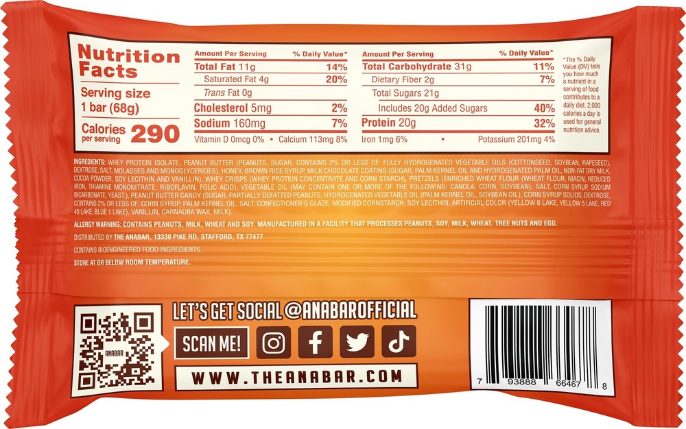 Anabar Protein Bar The Protein-Packed Candy Bar Amazing Tasting Protein Bar N...
