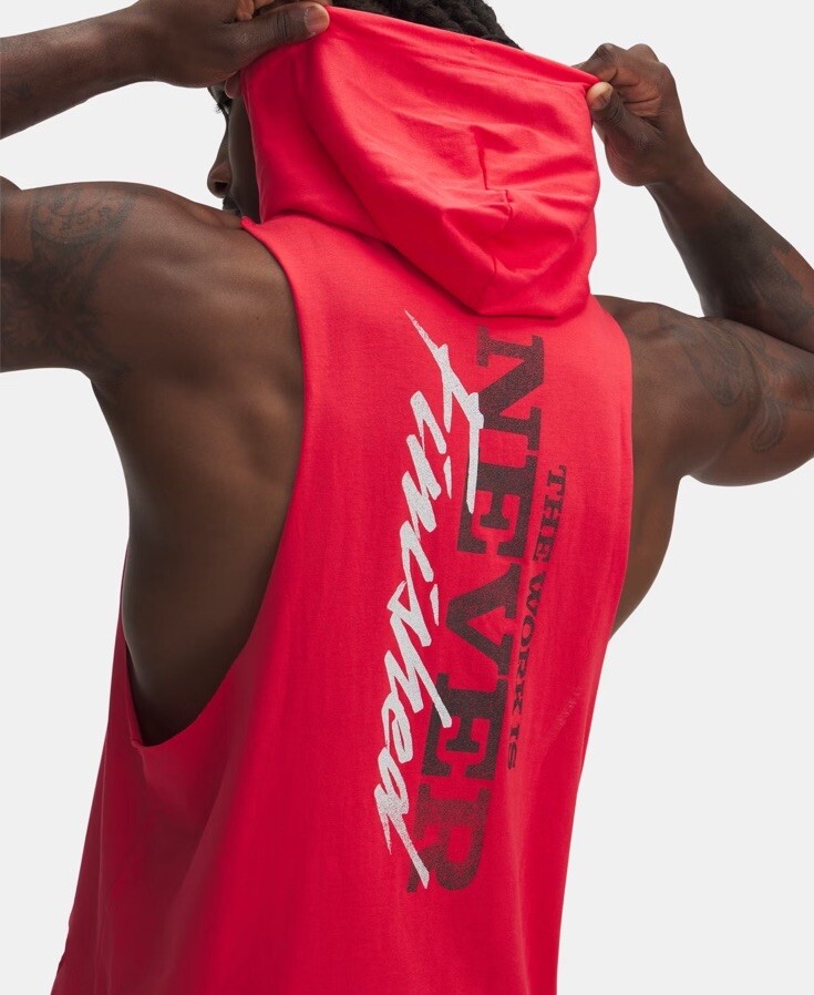 Under Armour Mens Project Rock 2025 Sleeveless Hoodie Tank Top