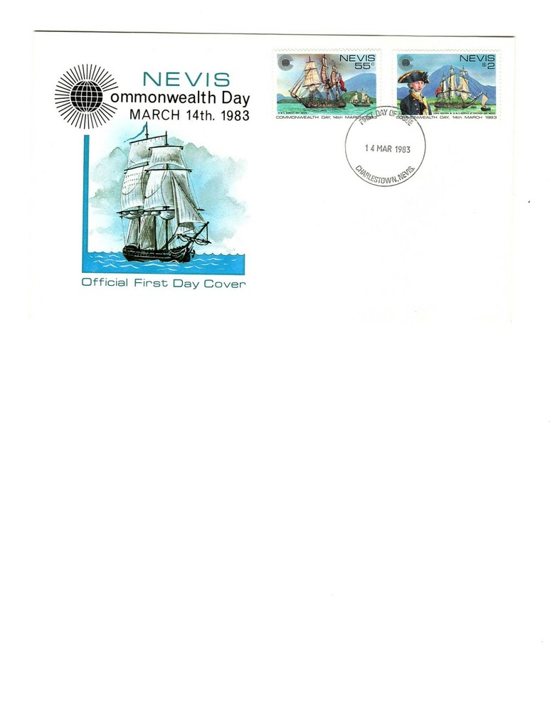 Official First Day Cover NEVIS Commonwealth Day (1983} vf  price reduced-image