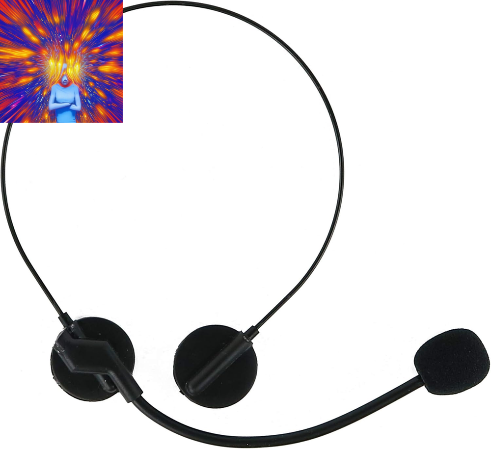 Rockstar Costume Accessories Headset - Fake Rock Star MJ Singer Microphone and H