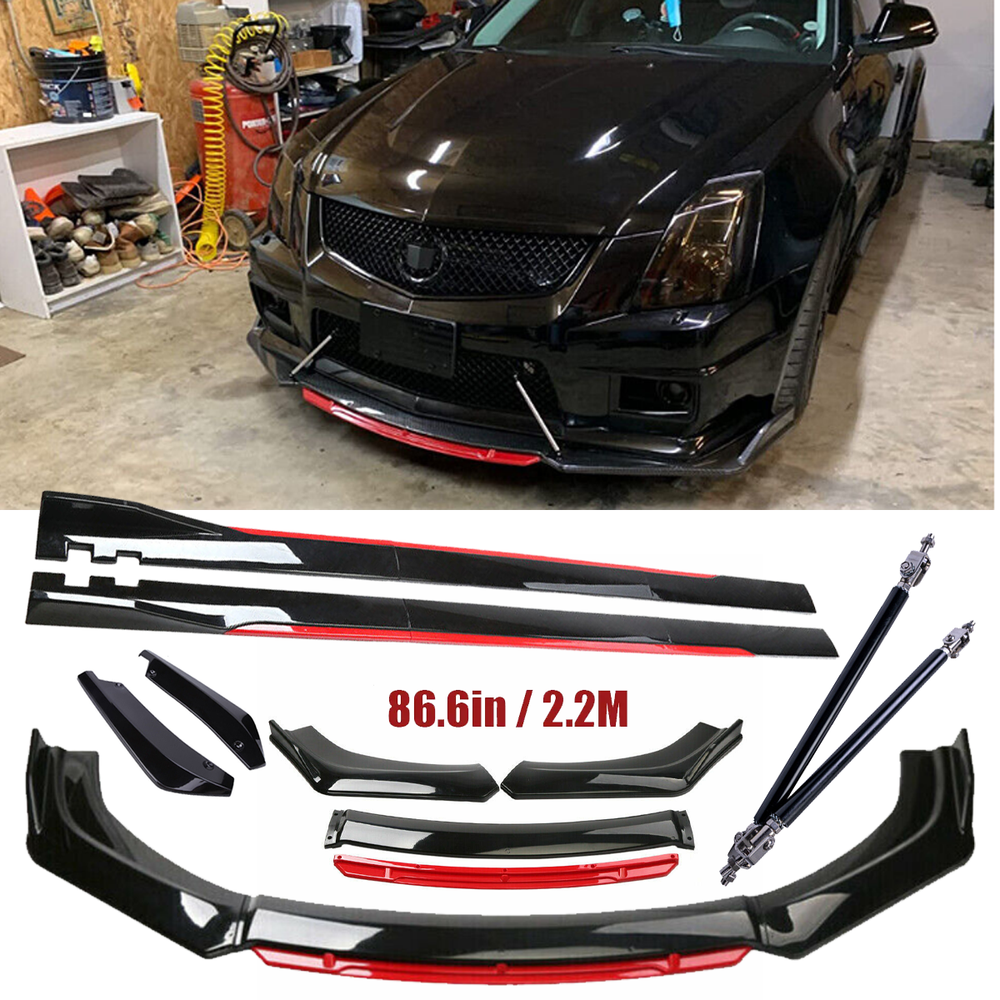 For Cadillac CTS CTS-V Front Bumper Lip Spoiler Splitter Side Skirt Glossy