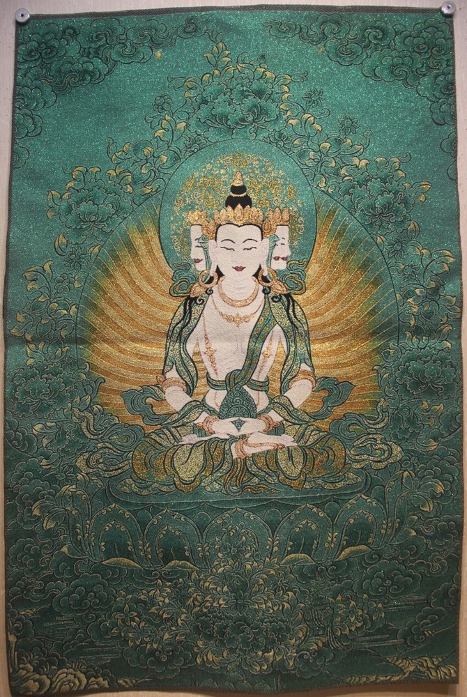 Nice Chinese Tibet Buddhist embroidery Brocade Tapis Thangka Tangka Amitayus