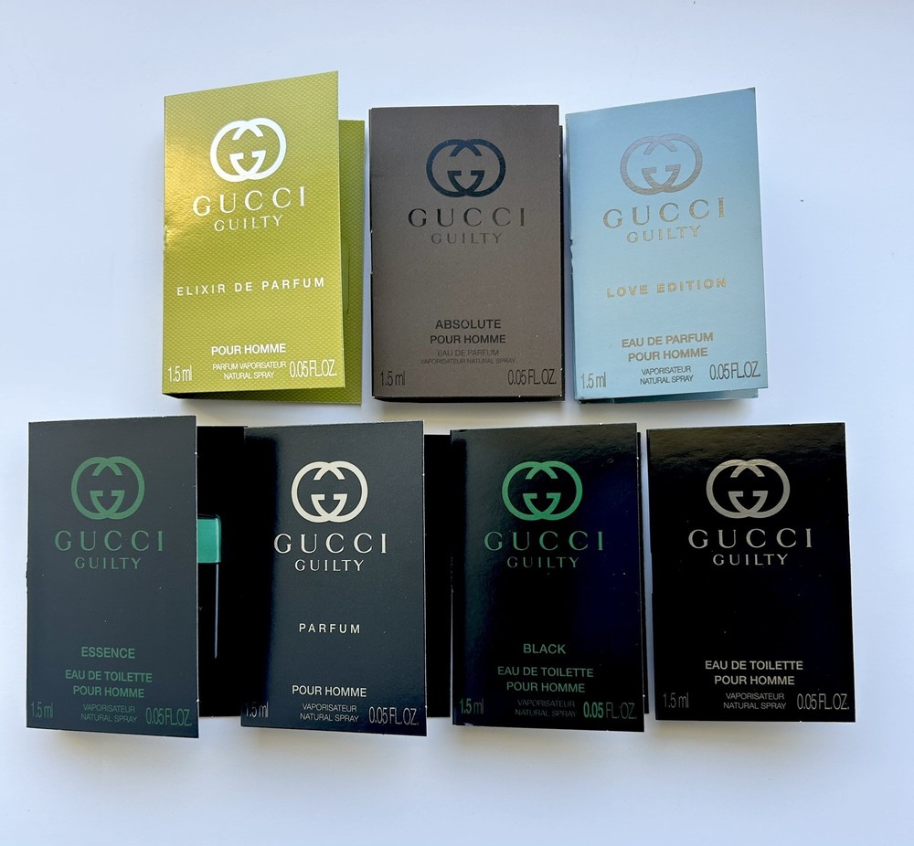 Gucci Guilty Men Cologne Collection Sample Spray Vials 7pc Set