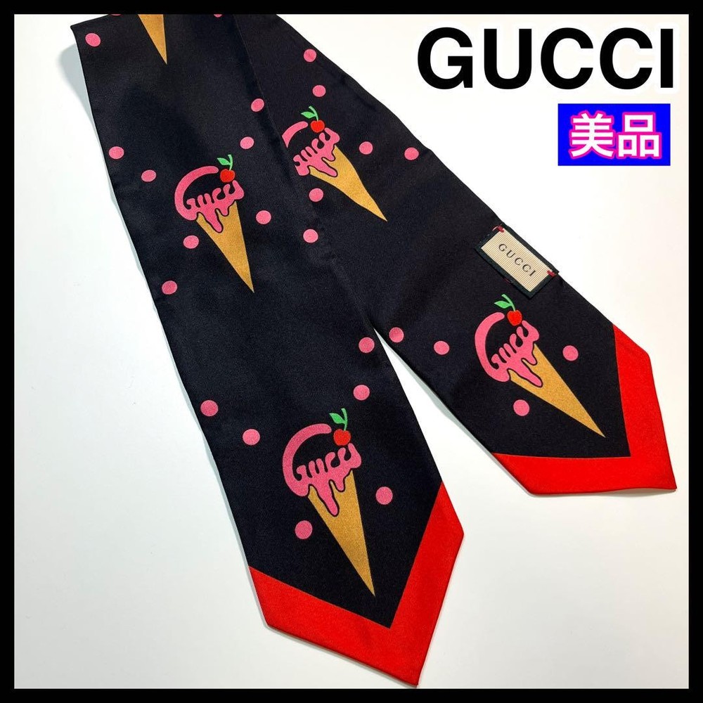 Vintage Gucci Ice Cream Polka Dot Scarf Rare Japanese Import