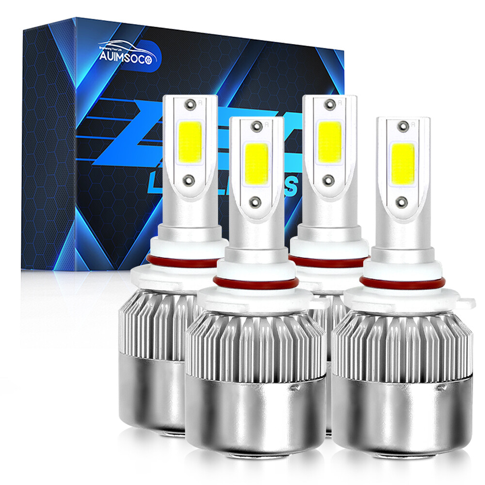 4x 9005+9006 LED Headlights Kit High+Low Beam for Chevrolet Malibu 1997-2003