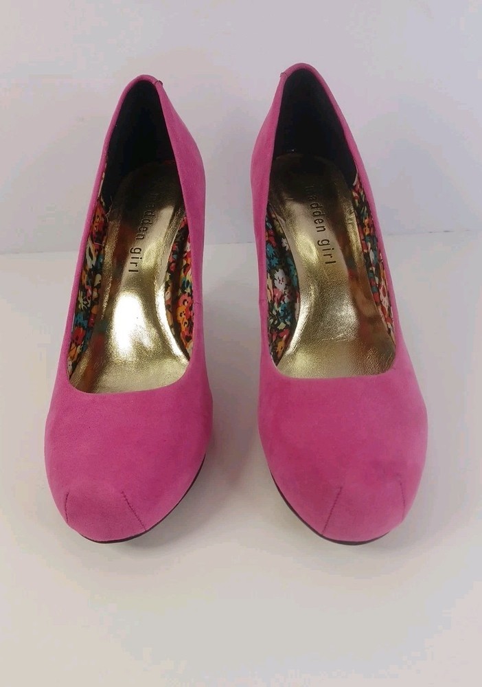 Madden Girl Shoes Womens 7.5 Getta Slip On Pumps Pink Casual Heels- Read