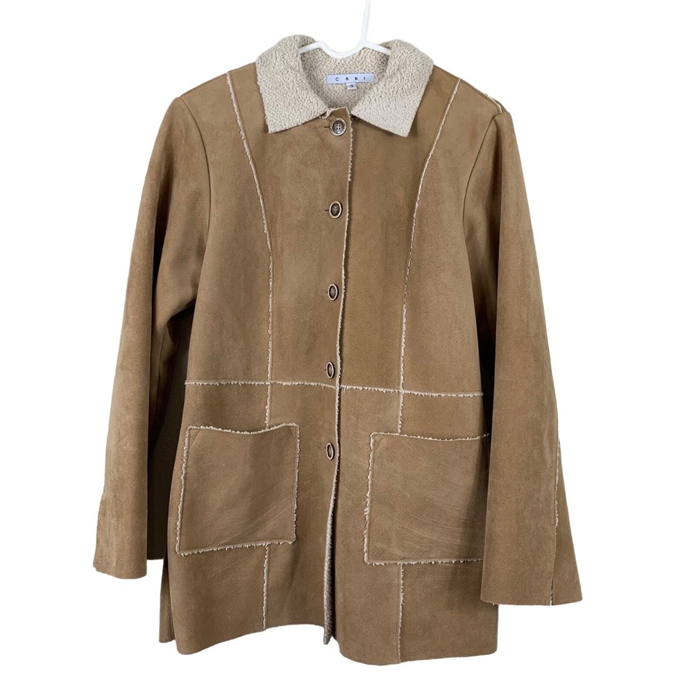 Cabi Women’s Faux Suede and Shearling Tan Jacket - Size Small