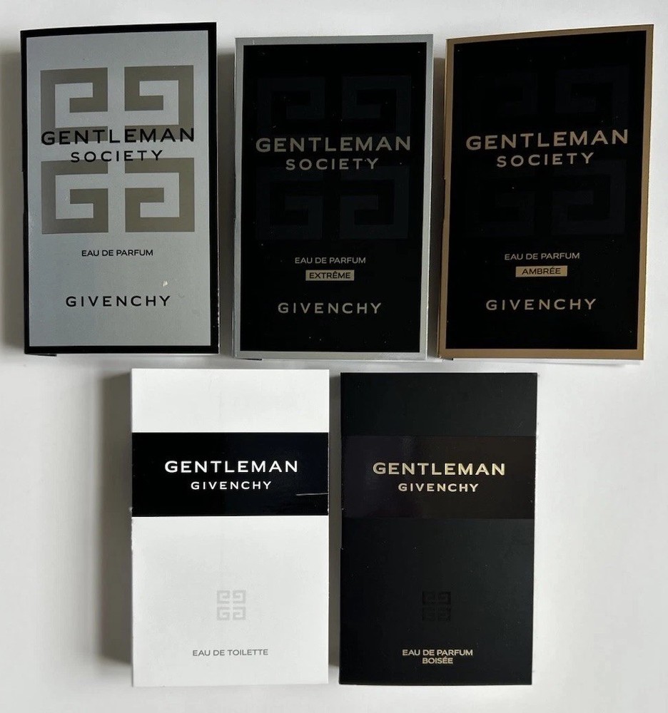 Givenchy Gentleman Cologne Perfume 5pc Sample Vials Spray Set