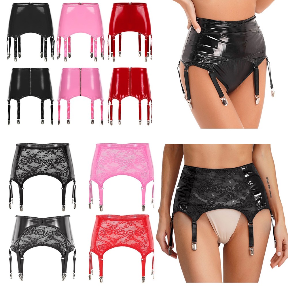 Sexy lace garter belt skirt with 6 adjustable suspender straps