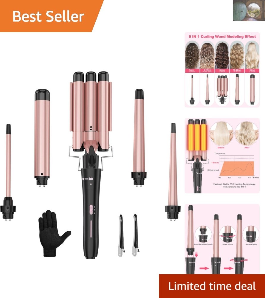 Professional Ceramic Tourmaline Curling Wand for Fast Heat & Damage-Free Styling