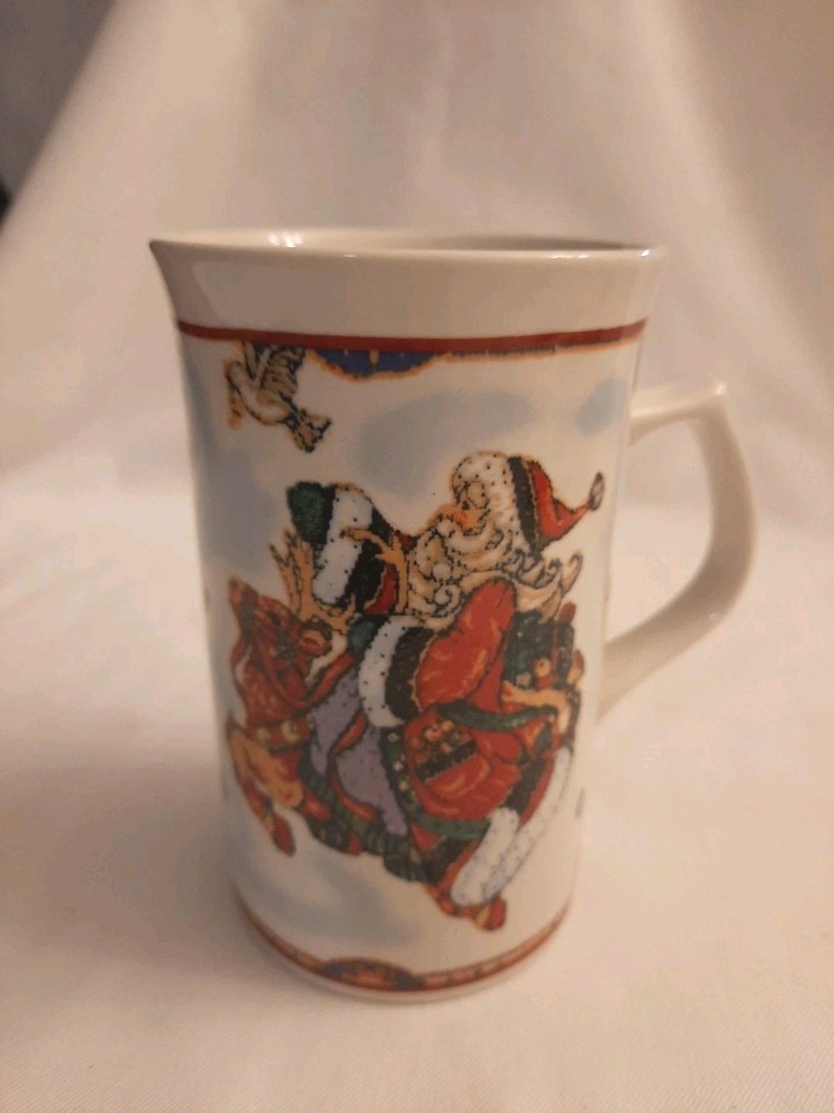 Royal Norfolk Christmas Santa Riding Reindeer 10oz Coffee Mug