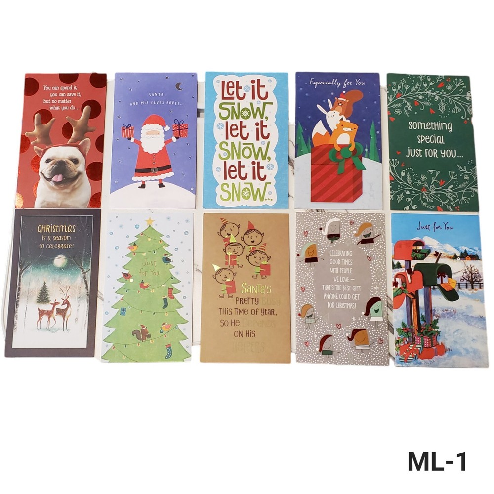 Christmas Money Gift Card Holders With Envelopes - Pack of 10-image