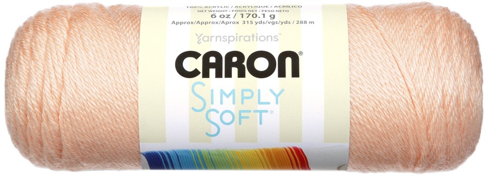 Caron Simply Soft Solids Yarn Light Country Peach Pack of 1 Skein