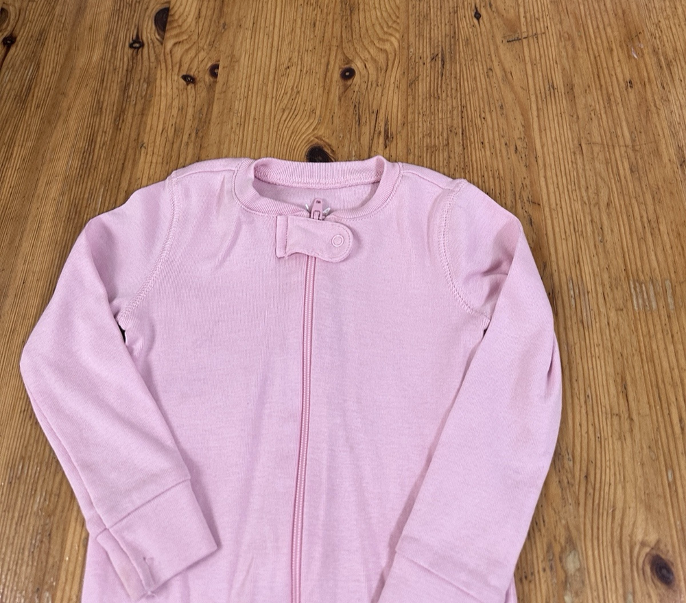 Primary Organic Cotton Pink Snaps Jumpsuit Baby 12-18 Months *stain