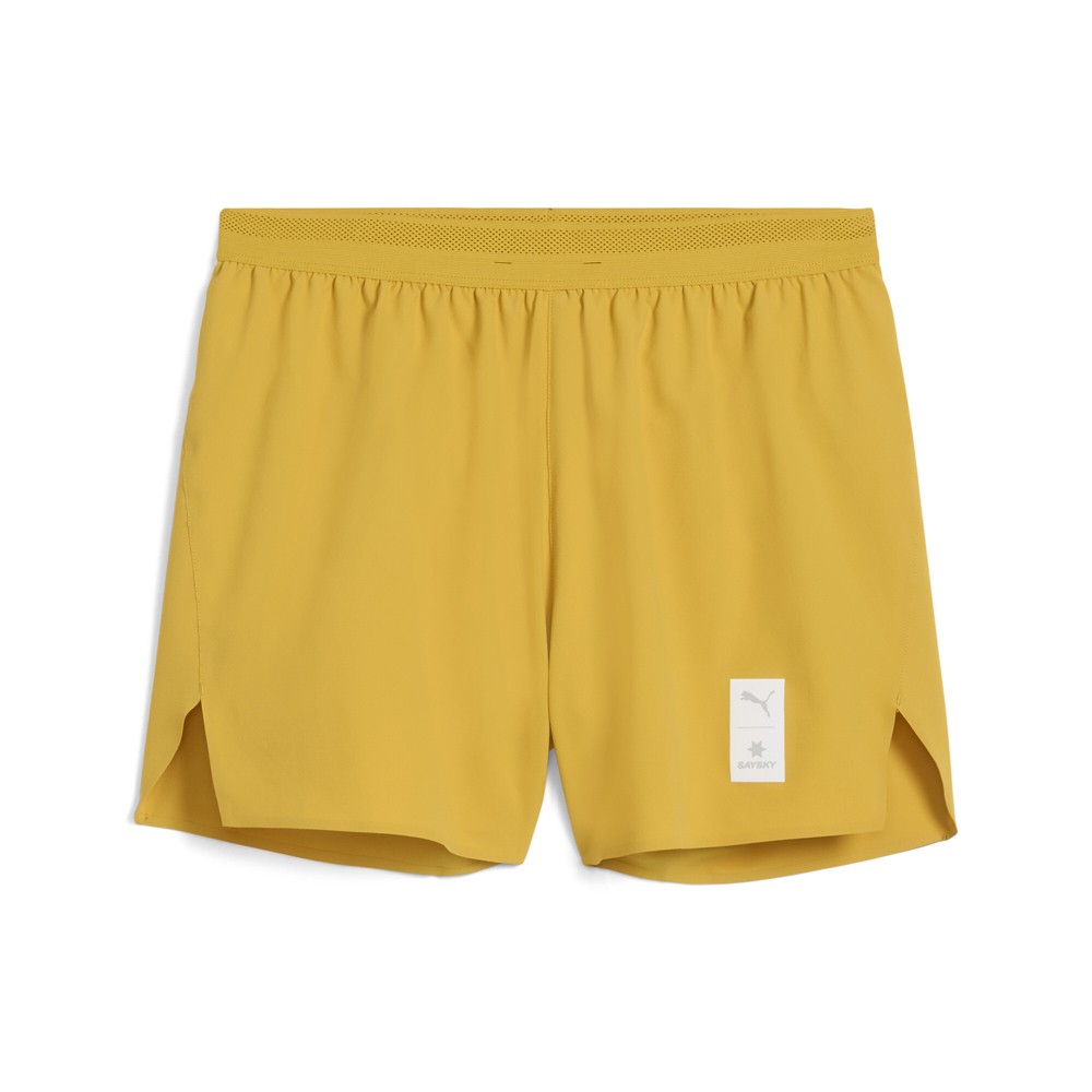 PUMA Saysky Running Athletic Shorts Mens Yellow Casual Athletic Bottoms 52683562